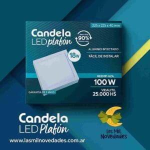 PLAFON 18 watts CUADRADO o REDONDO Blanco o Cálido