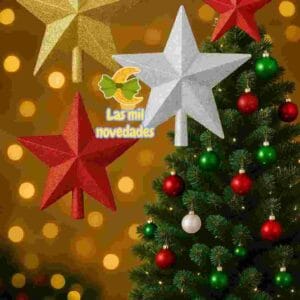 ADORNO PUNTAL ESTRELLA NAVIDEÑA variedad de colores y diseños