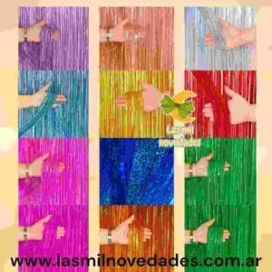 CORTINA "COTILLON" HOLOGRAMADA 1 x 2 mts variedad de colores