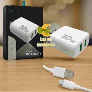 CARGADOR XAEA INTENSIFY FICHA C PREMIUM DE ONLY 3.0 CON 2 ENTRADAS USB - Imagen 1