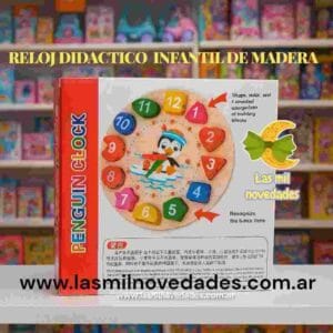 RELOJ **DIDACTICO INFANTIL** DE MADERA - Imagen 1