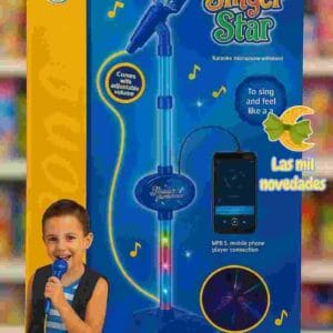 MICROFONO CON BASE Y LUZ MUSIC CONECTA CELULAR variedad de colores - Imagen 2
