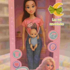 MUÑECA TINY MAMA **CON MOCHILITA PORTA BEBE**