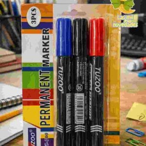 FIBRON MARCADOR x 3 **EN BLISTER** (ROJO, AZUL, NEGRO)