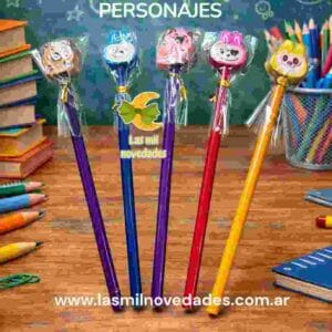 LAPIZ CON GOMA x1 *ANIMALITOS O PERSONAJES* - Imagen 1