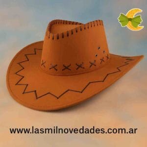 SOMBRERO COWBOY VAQUERO TELA GAMUZADA - Imagen 1