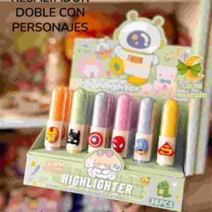 RESALTADOR DOBLE CON LOGO PERSONAJES - Imagen 1