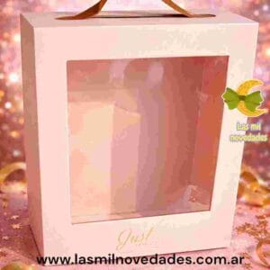 CAJA DE REGALO PREMIUM CON VISOR Y FRASE JUST FOR YOU - Imagen 1
