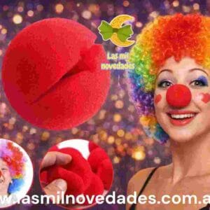 NARIZ DE PAYASO goma espuma color rojo o negro - Imagen 1