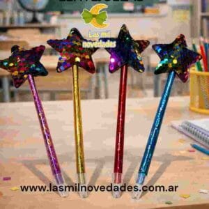 LAPICERA de LENTEJUELAS CON FORMA DE CORAZON, MARIPOSA O ESTRELLA - Imagen 1