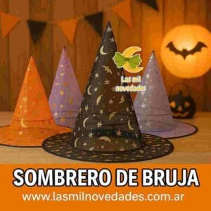 GORRO SOMBRERO DE BRUJA TUL ESTAMPA - Imagen 1