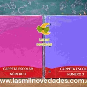 CARPETA NUM 3 LISA "DOS TAPITAS" sin aros variedad de colores - Imagen 2