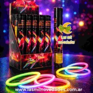 TUBO CON 15 PULSERAS LUMINOSAS DE "NEON" COTILLON - Imagen 1