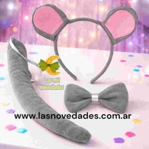 SET VINCHA MOÑO Y COLA DISFRAZ animalitos o personaje variedad diablito etc - Imagen 2