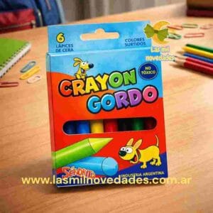CRAYONES "GORDO" x 6 MARCA SEÑORITA - Imagen 1