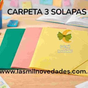 CARPETA 3 SOLAPAS variedad de colores