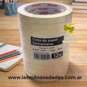 CINTA DE PAPEL 12 mm x 40 mts UU