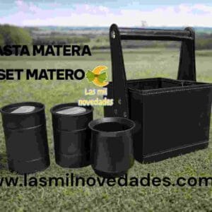 CANASTA MATERA CON SET MATERO (Canasta, yerbera, azucarera y mate) - Imagen 1