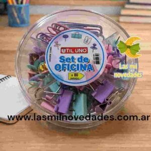 SET DE OFICINA STATIONERY SET CLIPS, AGARRA PAPEL, CHINCHES, variedad