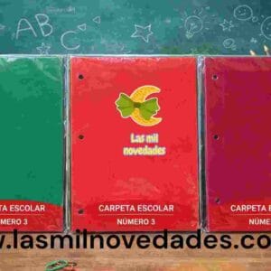 CARPETA NUM 3 LISA "DOS TAPITAS" sin aros variedad de colores