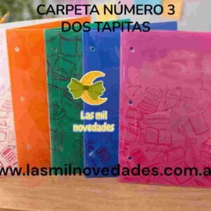 CARPETA NUM 3 LISA "DOS TAPITAS" sin aros variedad de colores - Imagen 3