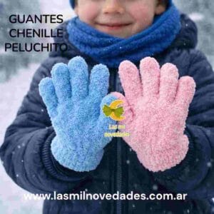 GUANTES CHENILLE PELUCHITO  niño variedad de colores