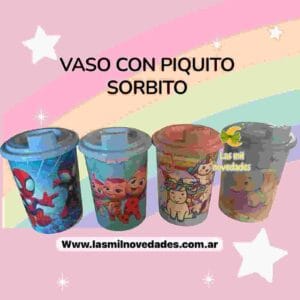VASO CON PIQUITO SORBITO variedad de diseños - Imagen 1