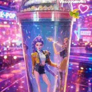 VASO ACRILICO TERMICO ***KAWAI*** SHINE CON SORBETE variedad de diseños - Imagen 3