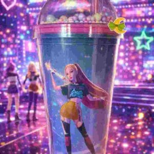 VASO ACRILICO TERMICO ***KAWAI*** SHINE CON SORBETE variedad de diseños