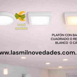 PLAFON **CON BASE** 18 watts CUADRADO o REDONDO Blanco o Cálido - Imagen 1