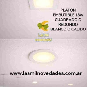 PLAFON **EMBUTIBLE** 18 watts CUADRADO o REDONDO Blanco o Cálido - Imagen 1
