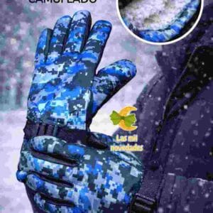 GUANTES PARA MOTO CON CORDERITO CAMUFLADO