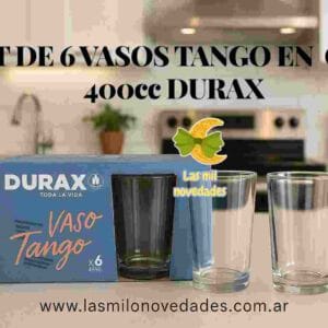 SET DE 6 VASOS ***TANGO EN CAJA*** REFORZ 400 cc DURAX - Imagen 1