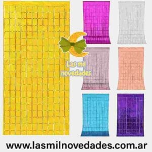 CORTINA "COTILLON" BRICK WALL SQUARE 1 x 2 mts variedad de colores SHIMMER - Imagen 2