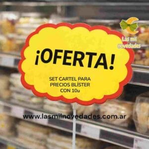SET CARTEL PARA PRECIOS FORMA DE NUBE O BOMBA ESTADILLO Blister con 10 unidades - Imagen 1