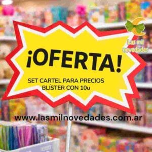 SET CARTEL PARA PRECIOS FORMA DE NUBE O BOMBA ESTADILLO Blister con 10 unidades - Imagen 2