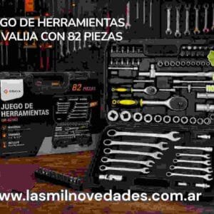 JUEGO DE HERRAMIENTAS EN VALIJA CON 82 PIEZAS
