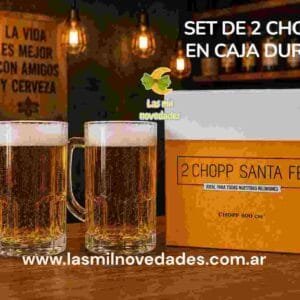 SET DE **2 CHOPP BAHIA O SANTA FE EN CAJA** DURAX - Imagen 2