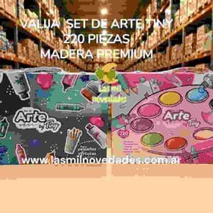VALIJA SET DE ARTE TINY 220 PIEZAS  MADERA PREMIUM - Imagen 2
