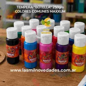 TEMPERA ¨BOTELLA¨ 250 grs *colores comunes* MAXXUM
