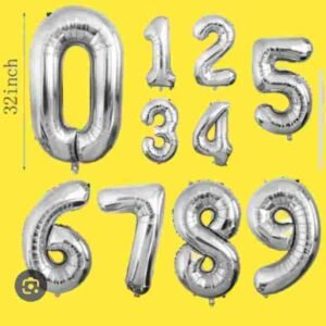 GLOBO PLATEADO NUMERO "7" 32 Pulgadas 85 cms aprox