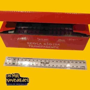 REGLA TRANSPARENTE RIGIDA x 20 CMS UU