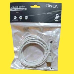 CABLE USB ONLY FLIP FICHA C 3.1 BLANCO 2MT MOD 72