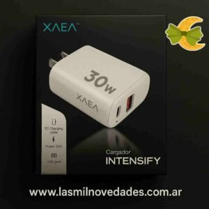 CARGADOR XAEA INTENSIFY ENTRADA USB Y FICHA C CON C