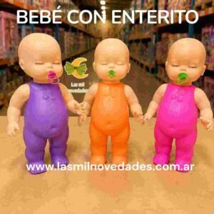BEBE CON ENTERITO PLASTICO variedad de colores de ropita