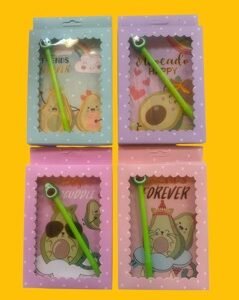 SET CUADERNO Y LAPICERA EN CAJITA