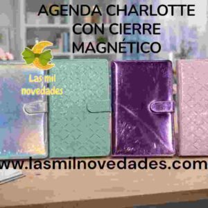 AGENDA *CHARLOTTE* TAPA CUERO ¨CON CIERRE MAGNETICO¨