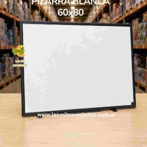 PIZARRA BLANCA C/BORDES NEGRO 60X80
