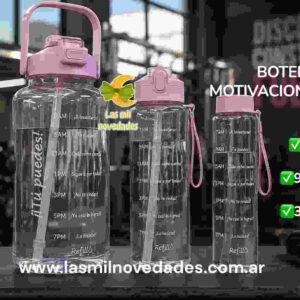 BOTELLA MOTIVACIONAL 3 EN 1 (2lts, 900 ml, 300 ml) - Imagen 1