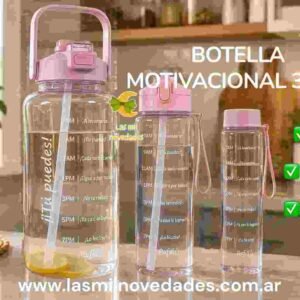 BOTELLA MOTIVACIONAL 3 EN 1 (2lts, 900 ml, 300 ml) - Imagen 2
